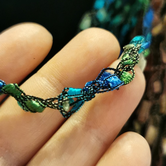 Multi Strand Braided Fabric Necklace Pair - Picture 12 of 17